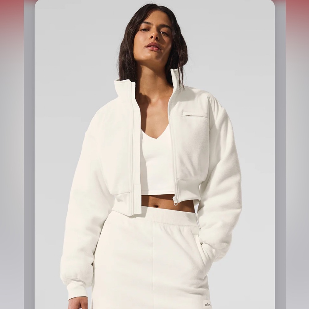 Alo Polar Fleece Cropped Wintry Jacket